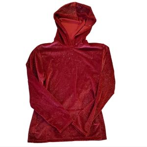 Mondor faux velvet sparkled hoodie size small